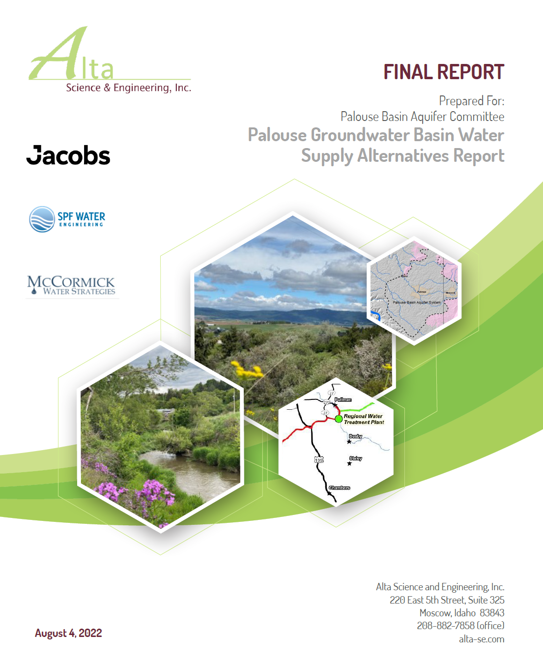 Cover Page of the Water Supply Alternatives Report written by Alta Science & Engineering